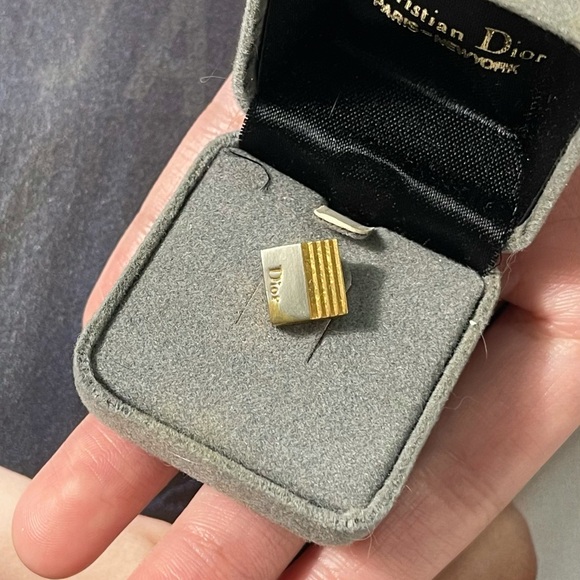 Authentic Christian Dior Neck Tie Pin Clip Clasp - Picture 8 of 14